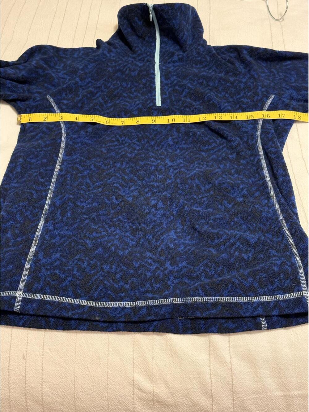 Columbia Sportswear Blue Print Half Zip Fleece Pullover Women's Small - Picture 6 of 7